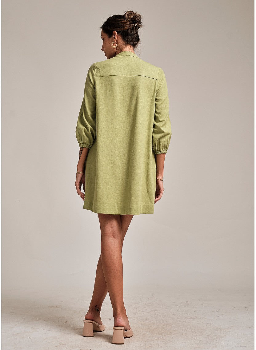 FREYA SHIRT DRESS : GREEN
