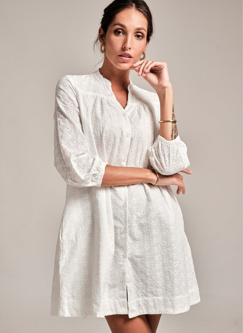 FREYA SHIRT DRESS : WHITE