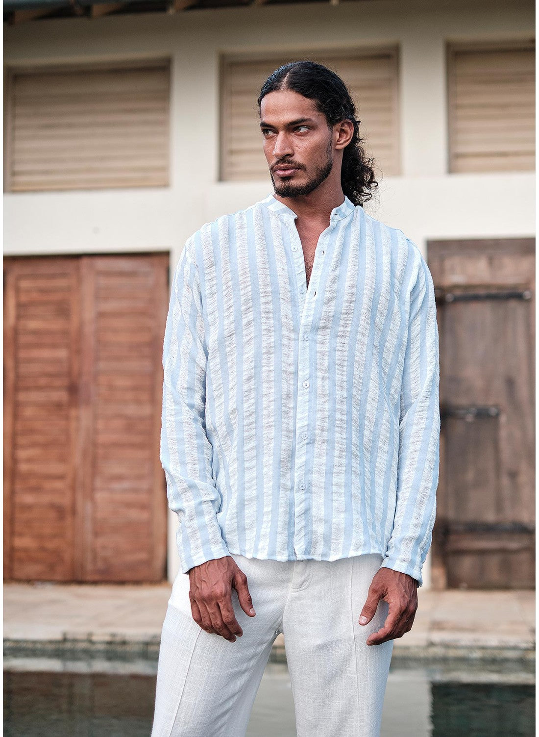 KAI STRIPE SHIRT BLUE