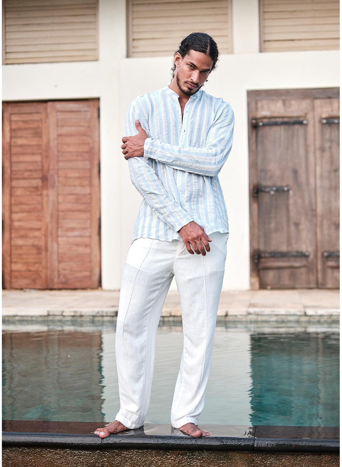 KAI STRIPE SHIRT BLUE