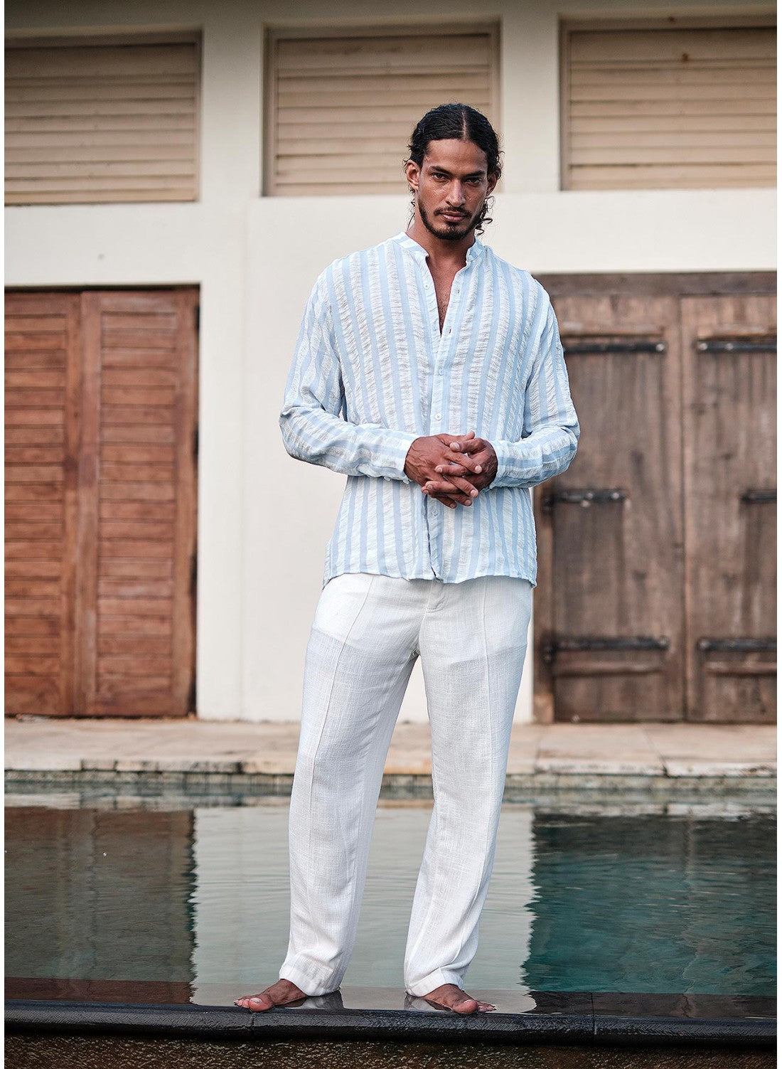 KAI STRIPE SHIRT BLUE