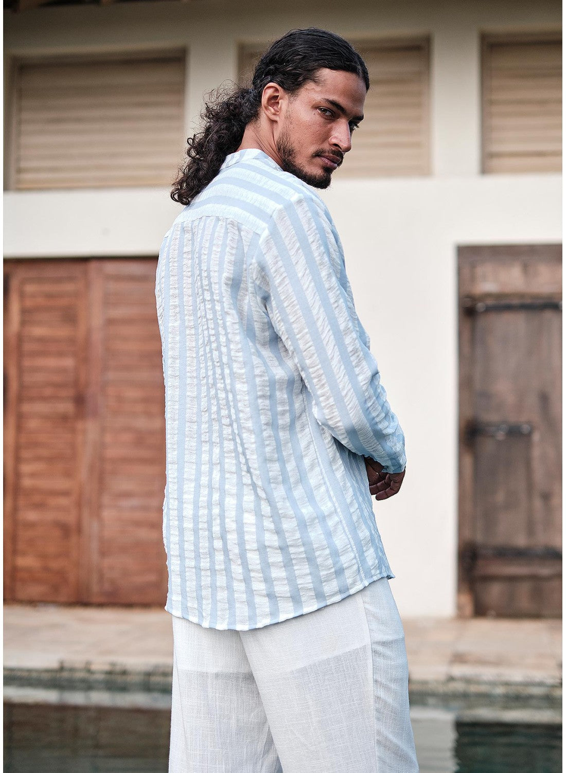 KAI STRIPE SHIRT BLUE