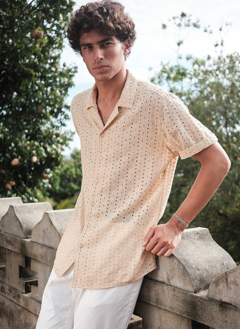 LIAM BEIGE CUTLAWN SHIRT