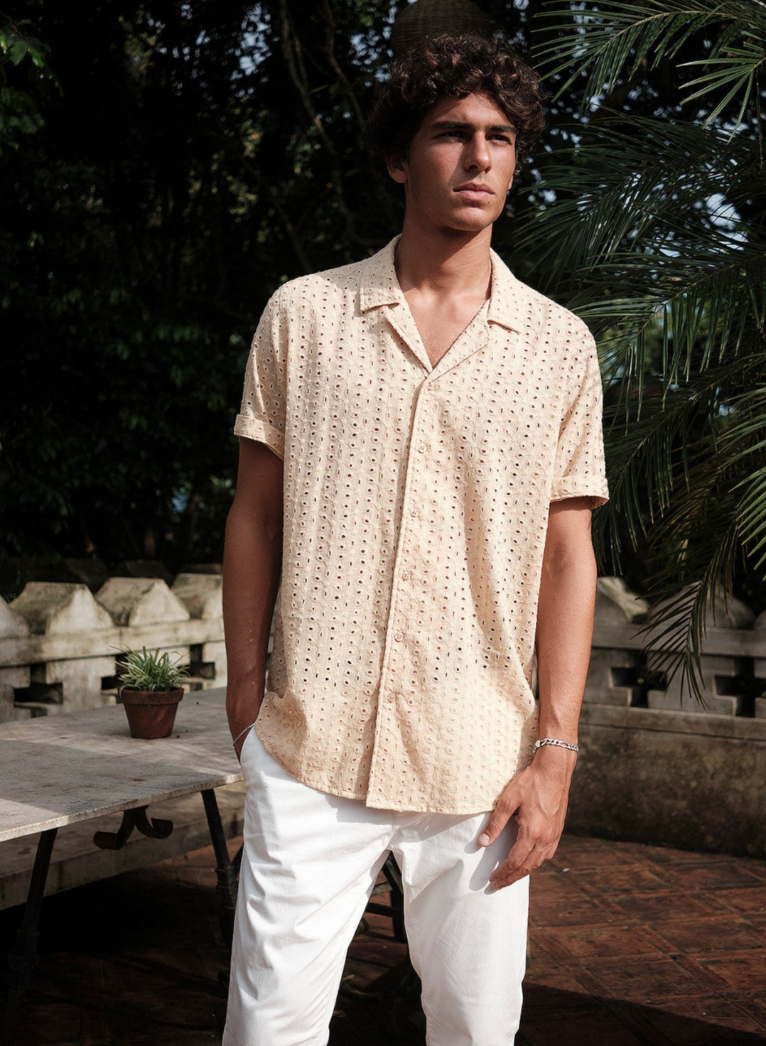 LIAM BEIGE CUTLAWN SHIRT